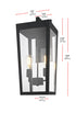 Elegant Lighting William 2 Light Wall Sconce W9.8 Inch E11.3 Inch H23.7 Inch in Black Model: OD405W24BK