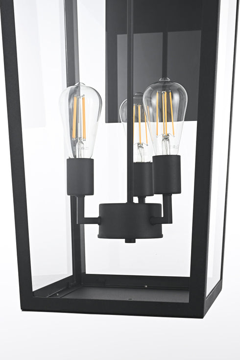 Elegant Lighting William 3 Light Wall Sconce W12.0 Inch E13.5 Inch H28.0 Inch in Black Model: OD405W28BK
