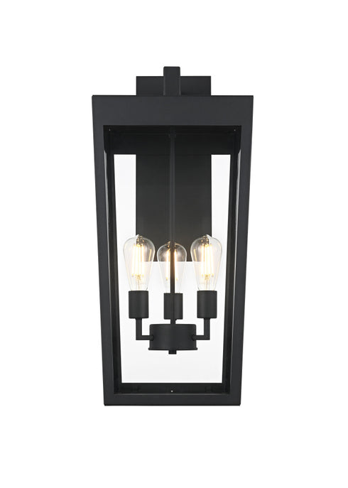 Elegant Lighting William 3 Light Wall Sconce W12.0 Inch E13.5 Inch H28.0 Inch in Black Model: OD405W28BK