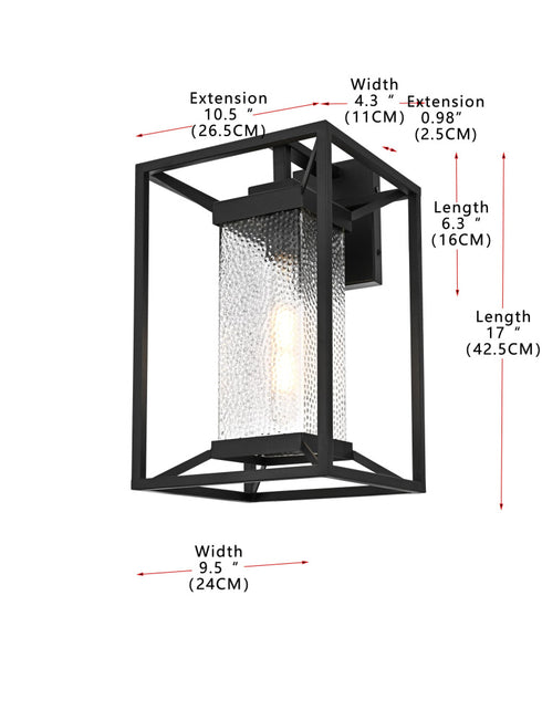 Elegant Lighting Willington 1 Light Wall sconce W9.5 Inch E10.5 Inch H17 Inch L1 in Black (1Box) Model: OD329W17BK