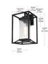 Elegant Lighting Willington 1 Light Wall sconce W9.5 Inch E10.5 Inch H17 Inch L1 in Black (1Box) Model: OD329W17BK