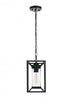 Elegant Lighting Willington 7 inch Outdoor Pendant in Black Model: OD329H13BK