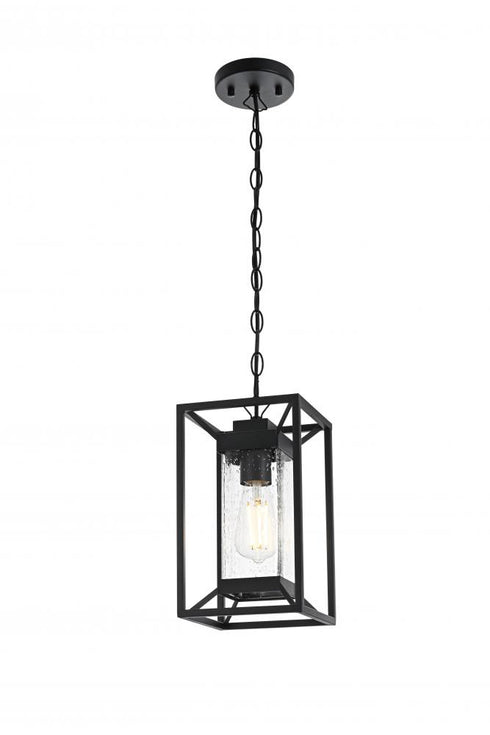 Elegant Lighting Willington 7 inch Outdoor Pendant in Black Model: OD329H13BK