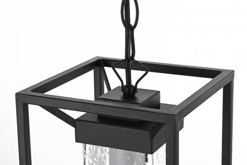 Elegant Lighting Willington 7 inch Outdoor Pendant in Black Model: OD329H13BK