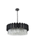 Elegant Lighting Willow 10 Light Pendant D32 Inch H14 Inch L11 Black in Black and Clear Finish Model: 3400D32BK