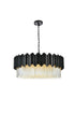 Elegant Lighting Willow 10 Light Pendant D32 Inch H14 Inch L11 Black in Black and Clear Finish Model: 3400D32BK
