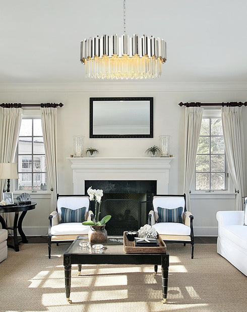 Elegant Lighting Willow 10 Light Pendant D32 Inch H14 Inch L11 Chrome in Chrome and Clear Finish Model: 3400D32C