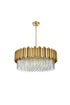 Elegant Lighting Willow 10 Light Pendant D32 Inch H14 Inch L11 Satin Gold in Satin Gold and Clear Finish Model: 3400D32SG