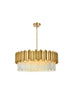 Elegant Lighting Willow 10 Light Pendant D32 Inch H14 Inch L11 Satin Gold in Satin Gold and Clear Finish Model: 3400D32SG