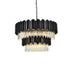 Elegant Lighting Willow 12 Light Pendant D32 Inch H19 Inch L12 Black in Black and Clear Finish Model: 3400G32BK