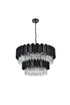 Elegant Lighting Willow 12 Light Pendant D32 Inch H19 Inch L12 Black in Black and Clear Finish Model: 3400G32BK