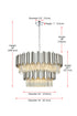 Elegant Lighting Willow 12 Light Pendant D32 Inch H19 Inch L12 Chrome in Chrome and Clear Finish Model: 3400G32C