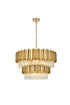Elegant Lighting Willow 12 Light Pendant D32 Inch H19 Inch L12 Satin Gold in Satin Gold and Clear Finish Model: 3400G32SG