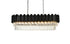 Elegant Lighting Willow 12 Light Pendant L47 Inch W14 Inch H14 Inch L12 Black in Black and Clear Finish Model: 3401G47BK