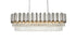 Elegant Lighting Willow 12 Light Pendant L47 Inch W14 Inch H14 Inch L12 Chrome in Chrome and Clear Finish Model: 3401G47C