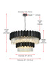 Elegant Lighting Willow 16 Light Pendant D40 Inch H19 Inch L16 Black in Black and Clear Finish Model: 3400G40BK