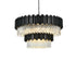 Elegant Lighting Willow 16 Light Pendant D40 Inch H19 Inch L16 Black in Black and Clear Finish Model: 3400G40BK