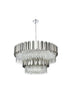 Elegant Lighting Willow 16 Light Pendant D40 Inch H19 Inch L16 Chrome in Chrome and Clear Finish Model: 3400G40C