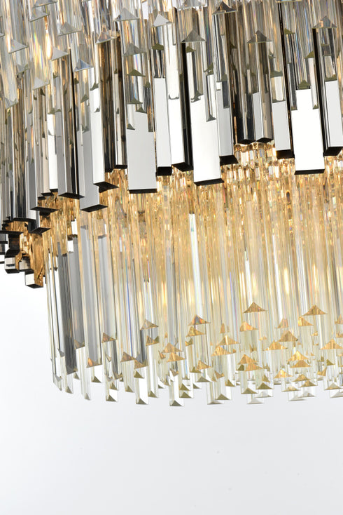 Elegant Lighting Willow 16 Light Pendant D40 Inch H19 Inch L16 Chrome in Chrome and Clear Finish Model: 3400G40C