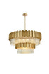 Elegant Lighting Willow 16 Light Pendant D40 Inch H19 Inch L16 Satin Gold in Satin Gold and Clear Finish Model: 3400G40SG