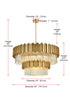 Elegant Lighting Willow 16 Light Pendant D40 Inch H19 Inch L16 Satin Gold in Satin Gold and Clear Finish Model: 3400G40SG