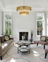 Elegant Lighting Willow 16 Light Pendant D40 Inch H19 Inch L16 Satin Gold in Satin Gold and Clear Finish Model: 3400G40SG