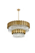 Elegant Lighting Willow 16 Light Pendant D40 Inch H19 Inch L16 Satin Gold in Satin Gold and Clear Finish Model: 3400G40SG