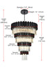 Elegant Lighting Willow 27 Light Pendant D40 Inch H59 Inch L29 Black in Black and Clear Finish Model: 3400GR40BK