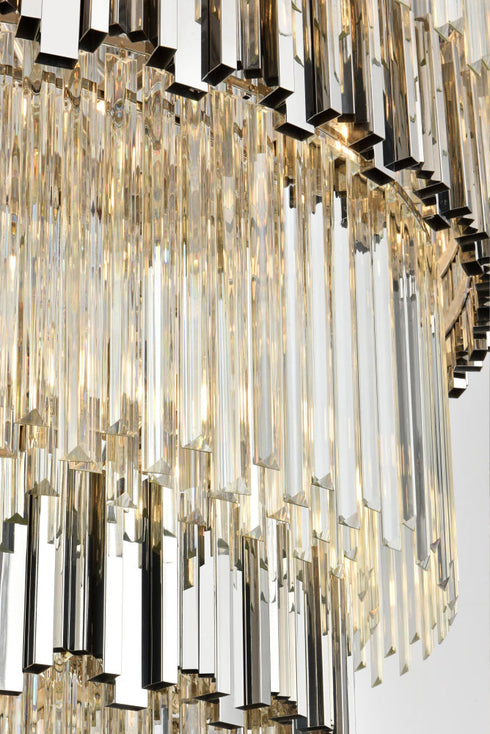 Elegant Lighting Willow 27 Light Pendant D40 Inch H59 Inch L29 Chrome in Chrome and Clear Finish Model: 3400GR40C