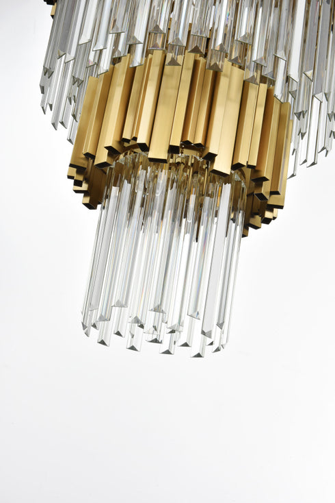 Elegant Lighting Willow 27 Light Pendant D40 Inch H59 Inch L29 Satin Gold in Satin Gold and Clear Finish Model: 3400GR40SG