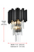 Elegant Lighting Willow 3 Light Wall Sconce W12 Inch H18 Inch L2 Black in Black and Clear Finish Model: 3400W12BK