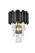 Elegant Lighting Willow 3 Light Wall Sconce W12 Inch H18 Inch L2 Black in Black and Clear Finish Model: 3400W12BK