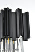 Elegant Lighting Willow 3 Light Wall Sconce W12 Inch H18 Inch L2 Black in Black and Clear Finish Model: 3400W12BK