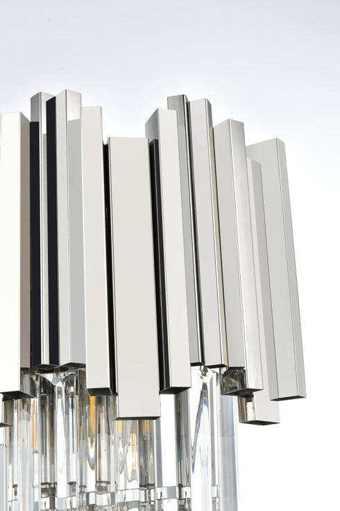 Elegant Lighting Willow 3 Light Wall Sconce W12 Inch H18 Inch L2 Chrome in Chrome and Clear Finish Model: 3400W12C