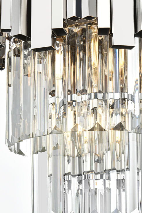 Elegant Lighting Willow 3 Light Wall Sconce W12 Inch H18 Inch L2 Chrome in Chrome and Clear Finish Model: 3400W12C