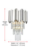 Elegant Lighting Willow 3 Light Wall Sconce W12 Inch H18 Inch L2 Chrome in Chrome and Clear Finish Model: 3400W12C