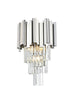 Elegant Lighting Willow 3 Light Wall Sconce W12 Inch H18 Inch L2 Chrome in Chrome and Clear Finish Model: 3400W12C
