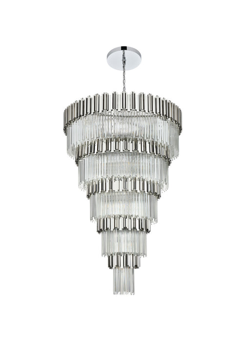 Elegant Lighting Willow 39 Light Pendant D48 Inch H79 Inch L45 Chrome in Chrome and Clear Finish Model: 3400GR48C