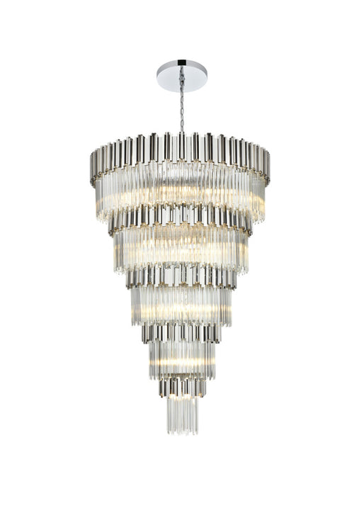 Elegant Lighting Willow 39 Light Pendant D48 Inch H79 Inch L45 Chrome in Chrome and Clear Finish Model: 3400GR48C