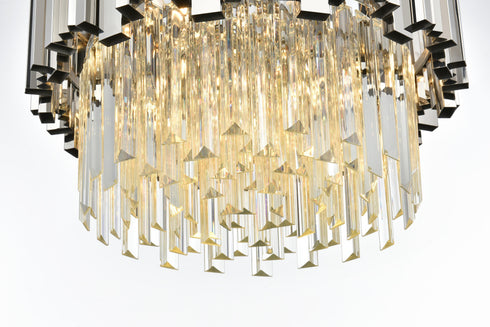 Elegant Lighting Willow 4 Light Flush Mount D16 Inch Chrome in Chrome and Clear Finish Model: 3400F16C