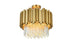 Elegant Lighting Willow 4 Light Flush Mount D16 Inch Satin Gold in Satin Gold and Clear Finish Model: 3400F16SG