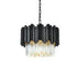 Elegant Lighting Willow 4 Light Pendant D16 Inch H14 Inch L3 Black in Black and Clear Finish Model: 3400D16BK