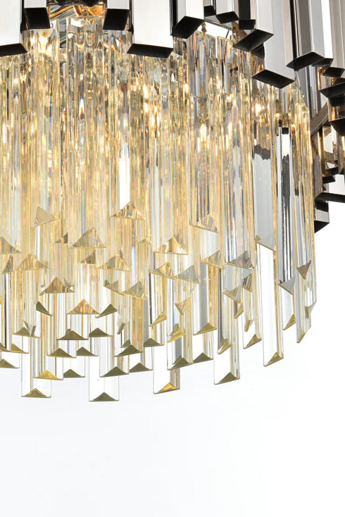 Elegant Lighting Willow 4 Light Pendant D16 Inch H14 Inch L3 Chrome in Chrome and Clear Finish Model: 3400D16C