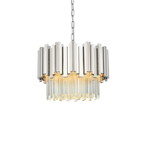 Elegant Lighting Willow 4 Light Pendant D16 Inch H14 Inch L3 Chrome in Chrome and Clear Finish Model: 3400D16C