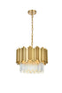 Elegant Lighting Willow 4 Light Pendant D16 Inch H14 Inch L3 Satin Gold in Satin Gold and Clear Finish Model: 3400D16SG