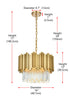 Elegant Lighting Willow 4 Light Pendant D16 Inch H14 Inch L3 Satin Gold in Satin Gold and Clear Finish Model: 3400D16SG