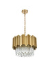 Elegant Lighting Willow 4 Light Pendant D16 Inch H14 Inch L3 Satin Gold in Satin Gold and Clear Finish Model: 3400D16SG
