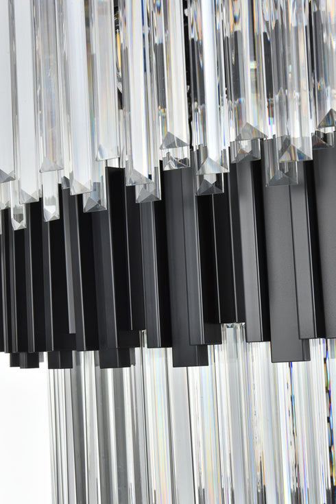 Elegant Lighting Willow 43 Light Pendant D59 Inch H79 Inch L45 Black in Black and Clear Finish Model: 3400GR59BK