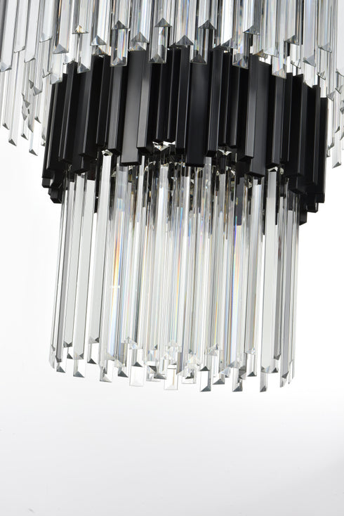 Elegant Lighting Willow 43 Light Pendant D59 Inch H79 Inch L45 Black in Black and Clear Finish Model: 3400GR59BK