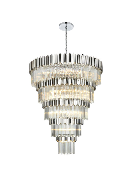 Elegant Lighting Willow 43 Light Pendant D59 Inch H79 Inch L45 Chrome in Chrome and Clear Finish Model: 3400GR59C